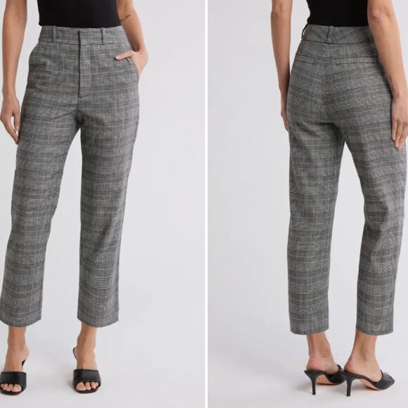 Ag Adriano Goldschmied Pants - AG Adriano Goldschmied Elvie Plaid High Rise Crop Trouser Wool Blend Size 30